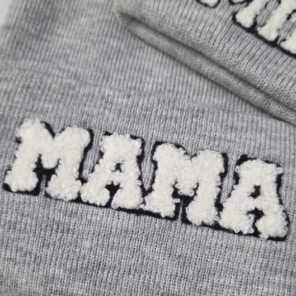 Gray Knit Beanie Set for Kids and Adults - Picture 3 of 5